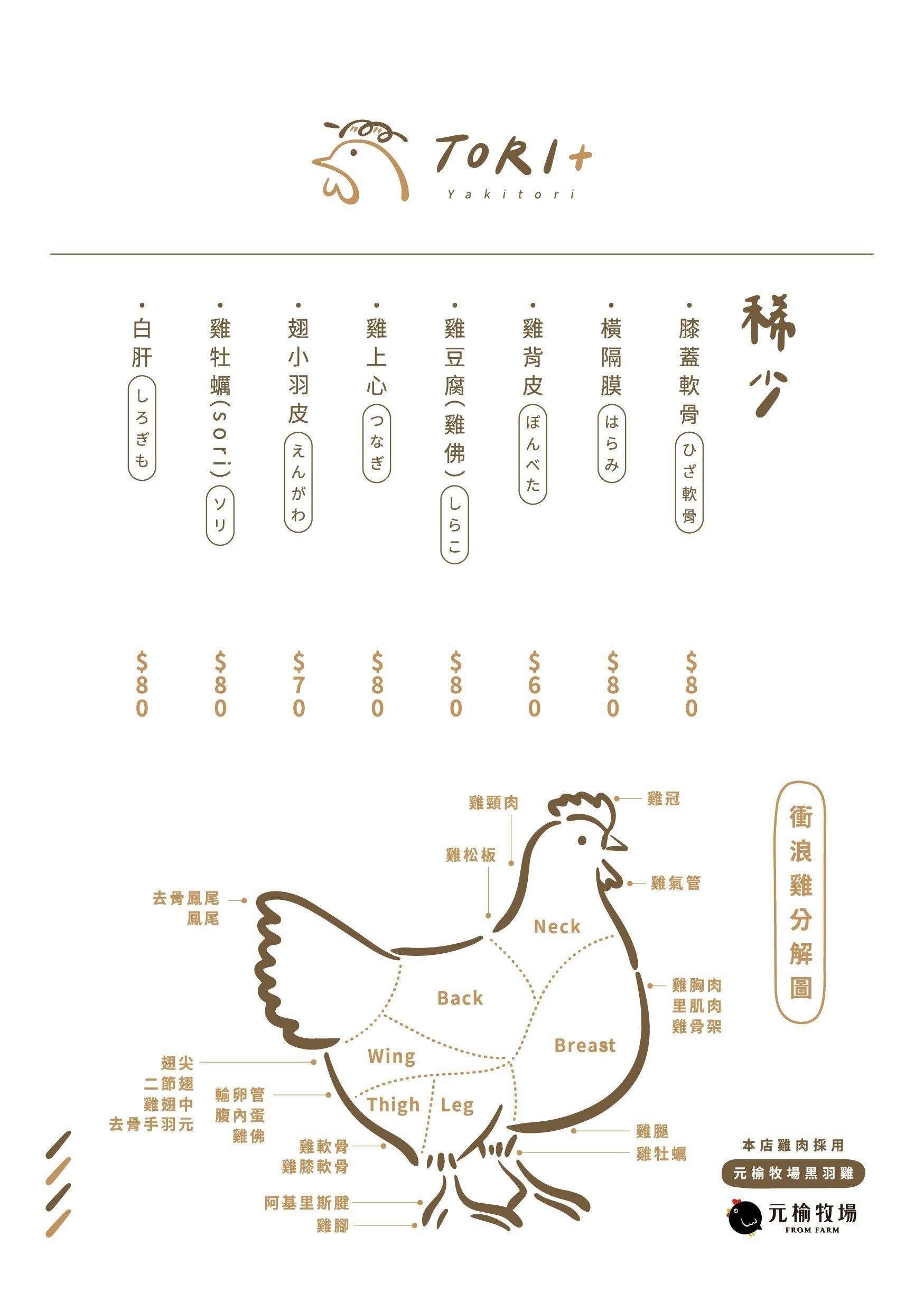 高雄燒鳥 TORI+ 串燒 使用元榆牧場黑羽土雞 燈籠買一送一