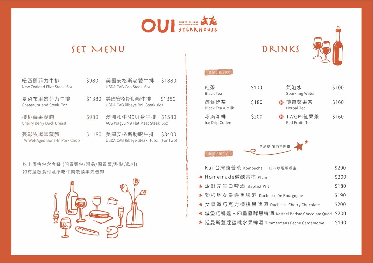 高雄美食聚餐 慶生 OUI steakhouse牛排館 內惟藝術中心對面
